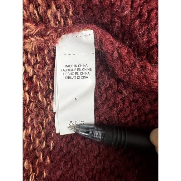 Lucky Brand Brown Ombre Dye Oversize Open Cardigan In Rust Wool Blend Size M - Picture 14 of 15